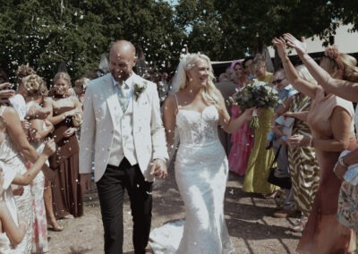 Bride and groom at Tournerbury Woods wedding venue in Hampshire